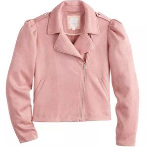 Women's LC Lauren Conrad Moto Jacket |  Pink Jacket | Women puffed Jackets